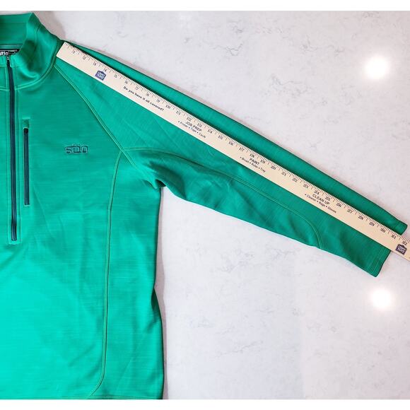 STIO Men's Size XL 1/2 Zip LS Pullover Micro Fleece Lined Green *Flaw* - Picture 12 of 14